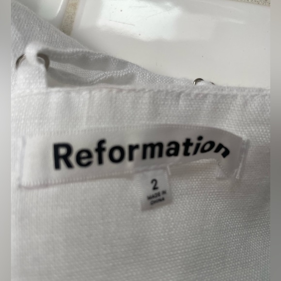 Reformation Roarke Linen Dress in White ASO Kristin Cavallari JLo 2 - Picture 12 of 13